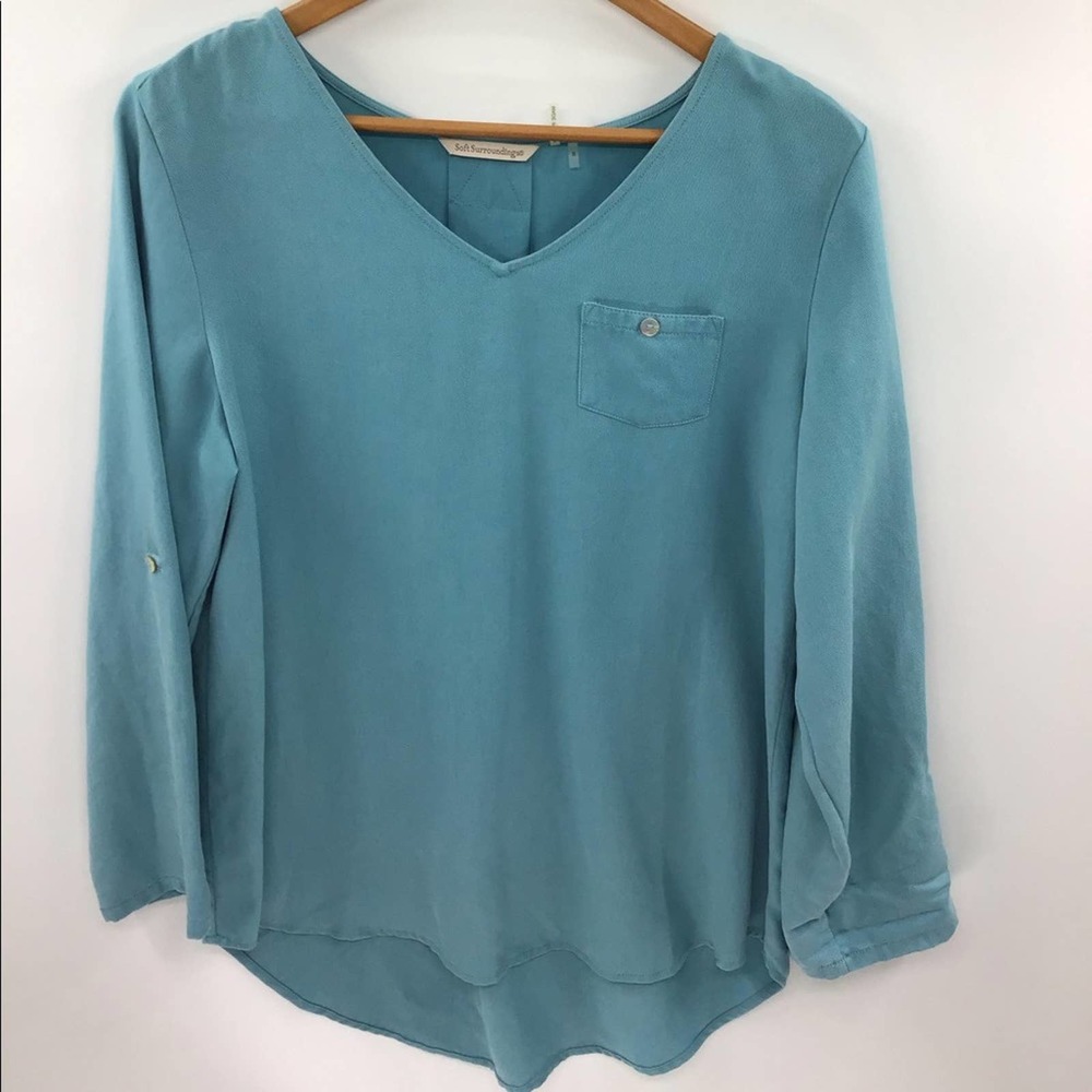 SoftSurroundings Blue Tiffany Tencel Tunic s/Small